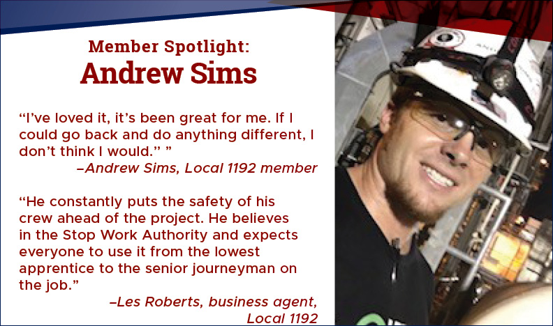 Local 1192 s Andrew Sims puts a priority on safety as