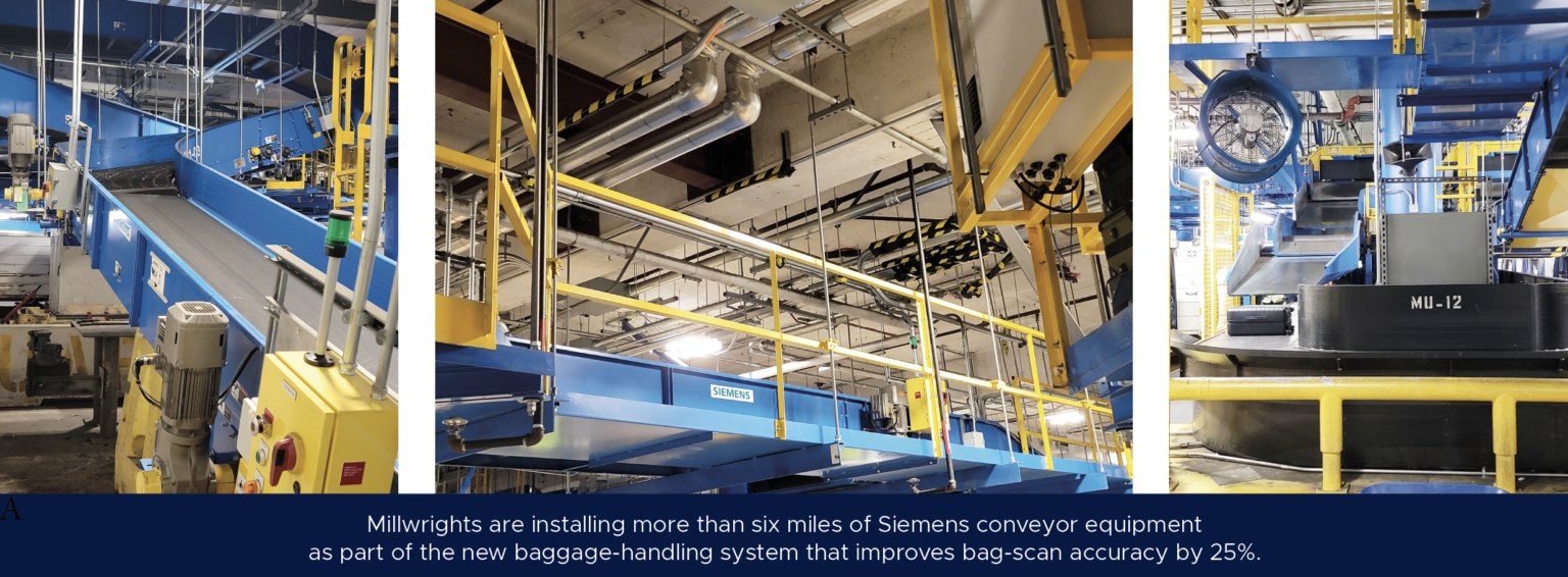 Project Profile Millwrights installing cuttingedge baggagehandling